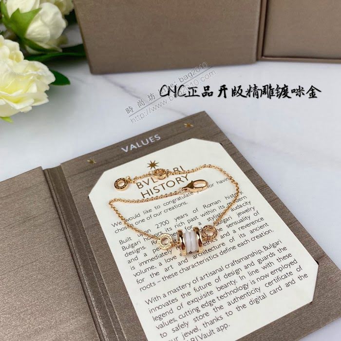 Bvlgari飾品 寶格麗新款925銀精工黑白陶瓷手鏈  zgbq3346